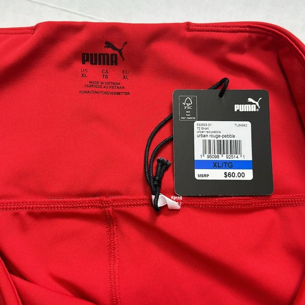 NEW PUMA Biker Shorts Dry Cell Red Tan Size XL Activewear Gym Running Stretchy - Picture 3 of 9